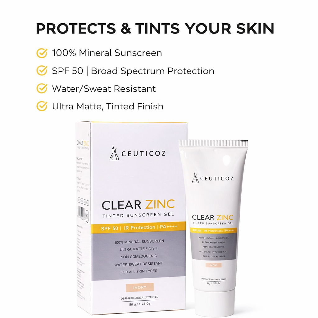 Ceuticoz clear zinc tinted sunscreen gel