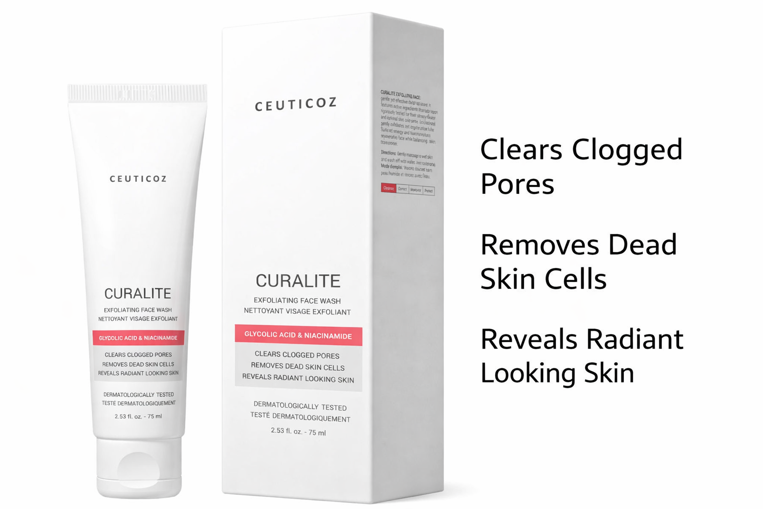 Ceuticoz curalite Exfoliating Facewash - 75 ml