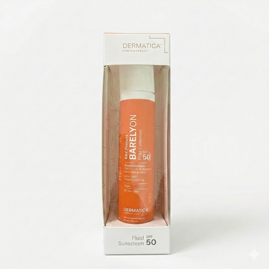 Dermatica  Ray Protect Barelyon Fluid Sunscreen SPF 50 PA++ Lightweight, Non-Greasy, Broad Spectrum Sun Protection 50 ml